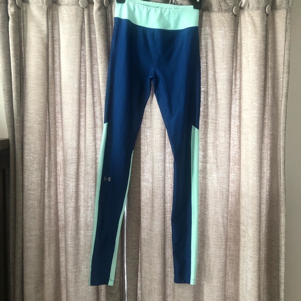 Under Armour Blue & Turquoise Compression Leggings Size Extra Small - Picture 3 of 9